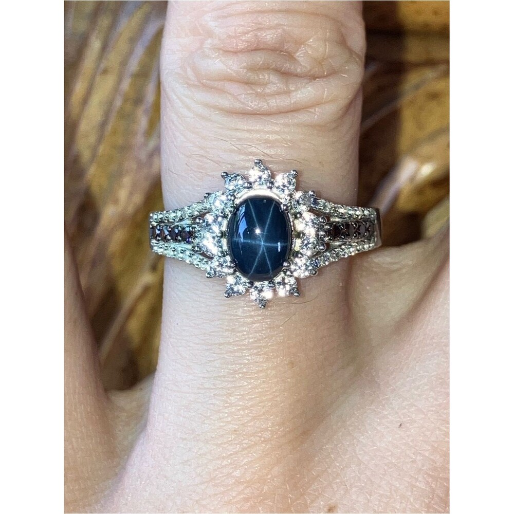 Natural Star Sapphire Sterling Silver Ring Size 7